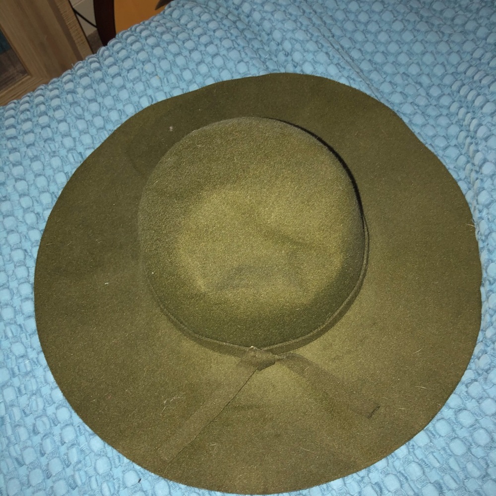 Green felt floppy hat